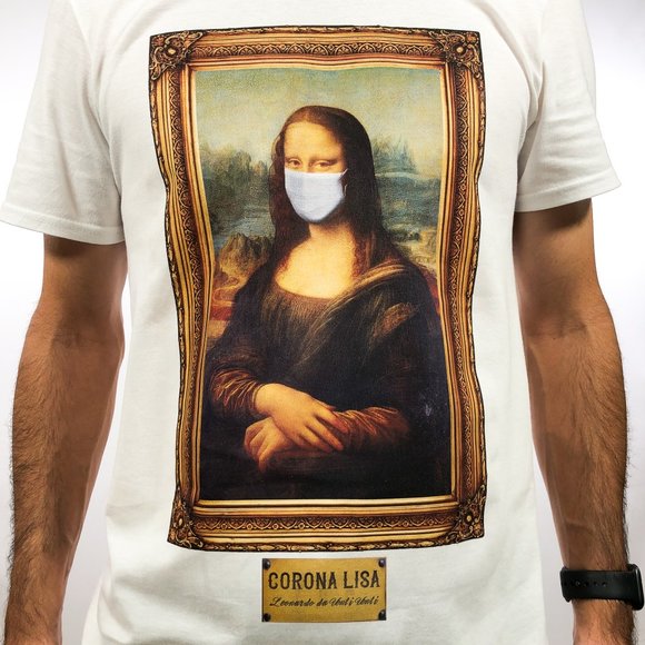 Corona Lisa White Graphic Print Tee T-Shirt S M L XL - Picture 2 of 8